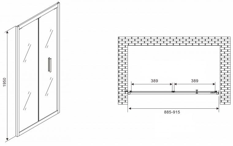 Душевая дверь ABBER Sonnenstrand 90см хром AG07090