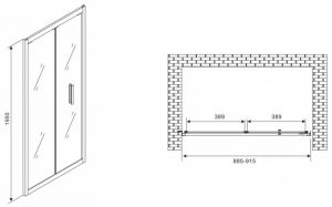 Душевая дверь ABBER Sonnenstrand 90см чёрный AG07090B