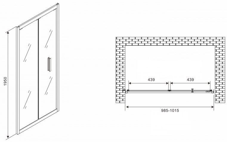 Душевая дверь ABBER Sonnenstrand 100см хром AG07100