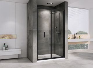 Душевая дверь ABBER Sonnenstrand AG07100B 100 см профиль чёрный стекло прозрачное