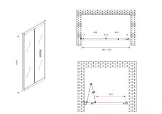 Душевая дверь ABBER Sonnenstrand AG07100B 100 см профиль чёрный стекло прозрачное