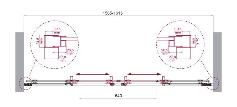 Душевая дверь BelBagno LUCE-BF-2-160-C-Cr хром