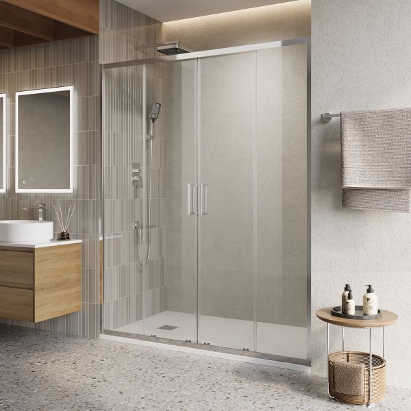 Душевая дверь BelBagno LUCE-BF-2-140-C-Cr хром