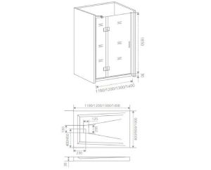 Душевая дверь в нишу Good Door SATURN WTW-140-C-CH-L 140 см левый