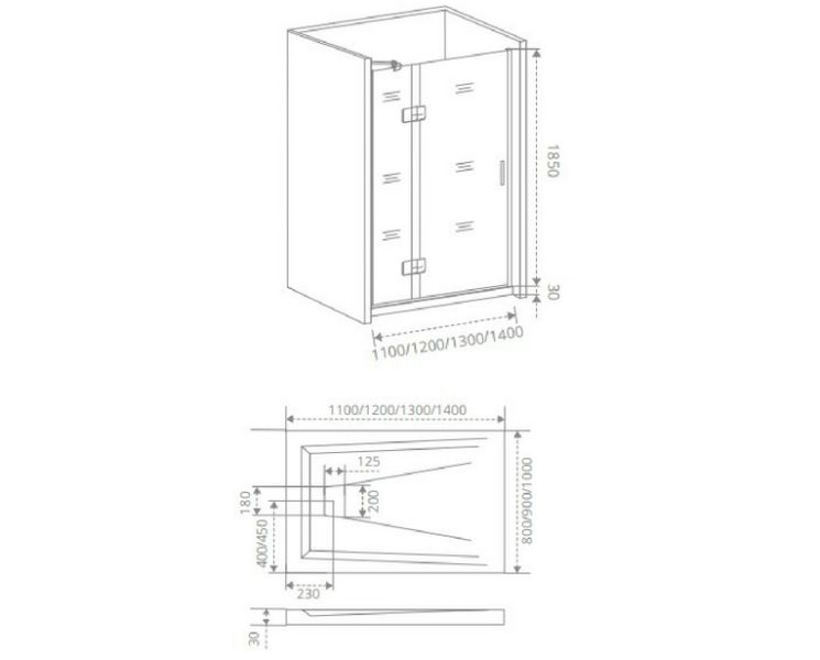 Душевая дверь в нишу Good Door SATURN WTW-140-C-CH-L 140 см левый