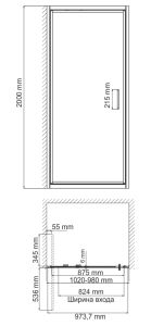 Душевая дверь Wasserkraft Salm 27I12 100x200
