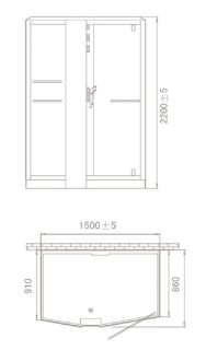 Душевая кабина Orans Diamond 89102LW  150x100