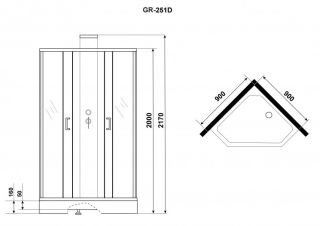 Душевая кабина Grossman Elegans GR251D 90x90см
