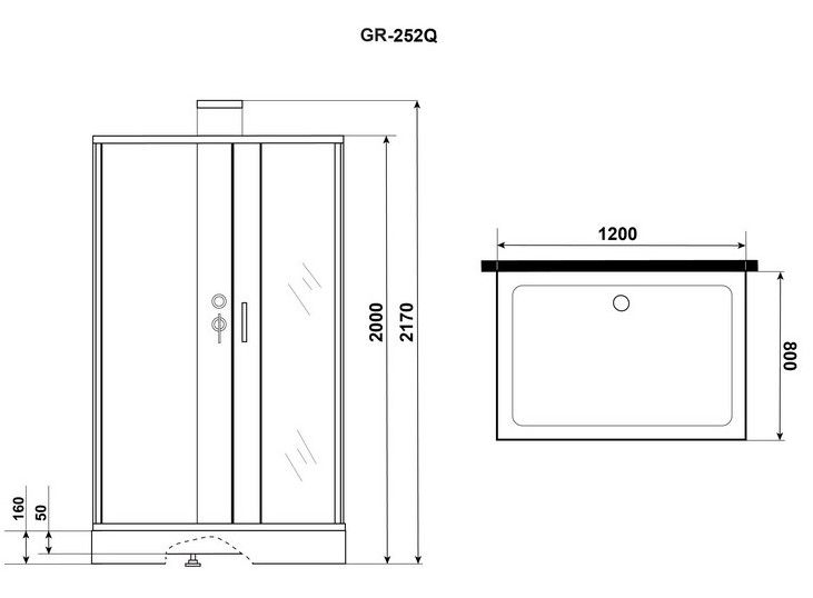 Душевая кабина Grossman Elegans GR252Q 120x80см