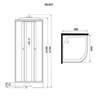 Душевая кабина Niagara Eco E120/80/13L/TN 120х80 см