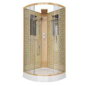 Душевая кабина Niagara Lux NG-7715GBK  90х90х220 золото