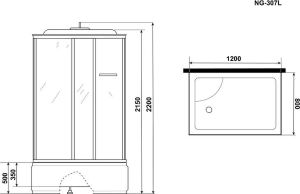 Душевая кабина Niagara NG-307-01L 120х80х220