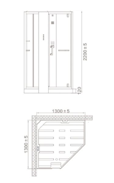 Душевая кабина Orans SR-89106S 89106W0LH 130 см профиль белый стекло прозрачное