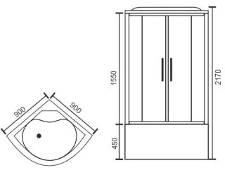 Душевая кабина Royal Bath NRW стекло матовое 90x90см RB90NRW-C
