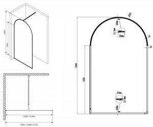 Душевая перегородка ABBER Immer Offen AG64120B 120см чёрный