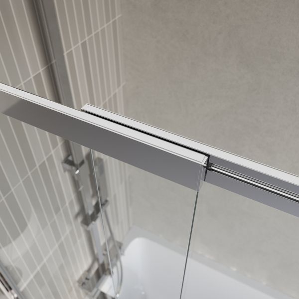 Душевая шторка на ванну BelBagno LUCE-VF-11-80/145-C-Cr хром