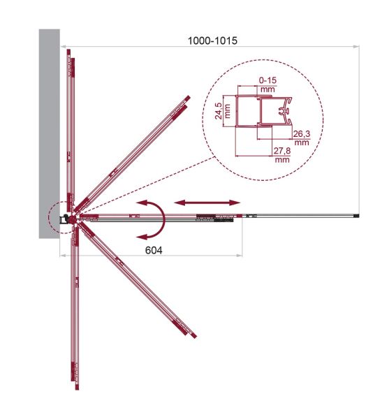 Душевая шторка на ванну BelBagno LUCE-VF-11-100/145-C-Cr хром