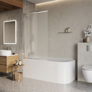 Душевая шторка на ванну BelBagno  LUCE-VF-11-90/145-P-Cr