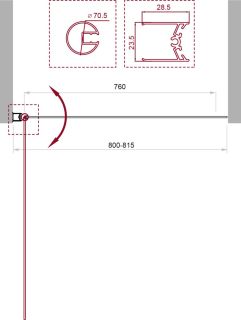 Душевая шторка на ванну BelBagno UNO-V-1-80/150-C-Cr