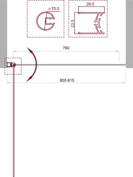 Душевая шторка на ванну BelBagno UNO-V-1-80/150-C-Cr