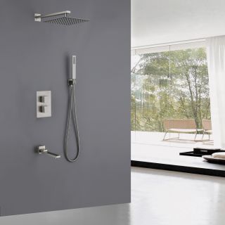 Душевая система ABBER Daheim AF8250SP с термостатом сатин