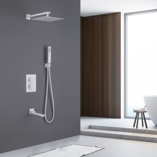 Душевой комплект ABBER Daheim AF8250W с термостатом белый матовый