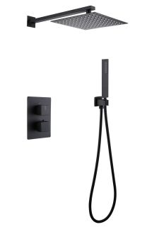 Душевая система ABBER Daheim AF8251B с термостатом чёрный матовый Душевая система ABBER Daheim AF8251B с термостатом чёрный матовый