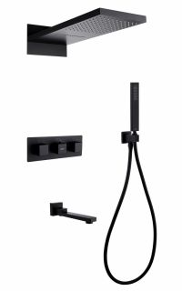 Душевая система ABBER Daheim AF8253B с термостатом чёрный матовый Душевая система ABBER Daheim AF8253B с термостатом чёрный матовый