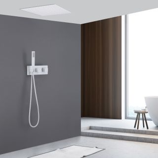 Душевой комплект ABBER Daheim AF8255W с термостатом белый матовый