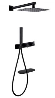 Душевая система ABBER Rund AF8750B с термостатом чёрный матовый Душевая система ABBER Rund AF8750B с термостатом чёрный матовый