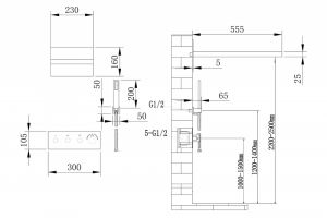 Душевая система ABBER Rund AF8752B с термостатом чёрный матовый