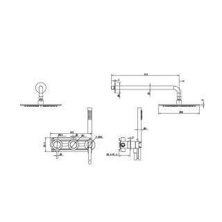 Душевой комплект ABBER Wasser Kreis 316 AF8118BG брашированное золото
