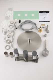 Душевой комплект ABBER Wasser Kreis 316 AF8151BST с термостатом брашированная сталь