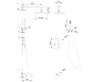Душевая система ABBER Wasser Kreis AF8117G золото матовое