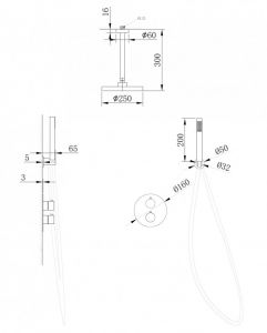 Душевая система ABBER Wasser Kreis AF8121B чёрный матовый