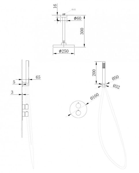Душевая система ABBER Wasser Kreis AF8121B чёрный матовый Душевая система ABBER Wasser Kreis AF8121B чёрный матовый