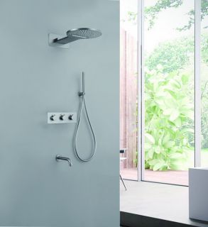 Душевая система ABBER Wasser Kreis AF8150SP с термостатом сатин