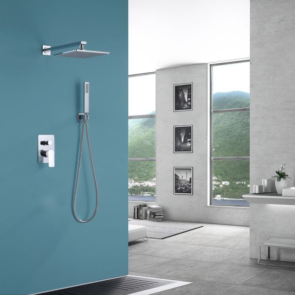 Душевая система ABBER Weiss Insel белый/хром AF8018W