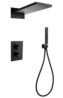 Душевая система ABBER Weiss Insel AF8052B с термостатом чёрный матовый Душевая система ABBER Weiss Insel AF8052B с термостатом чёрный матовый
