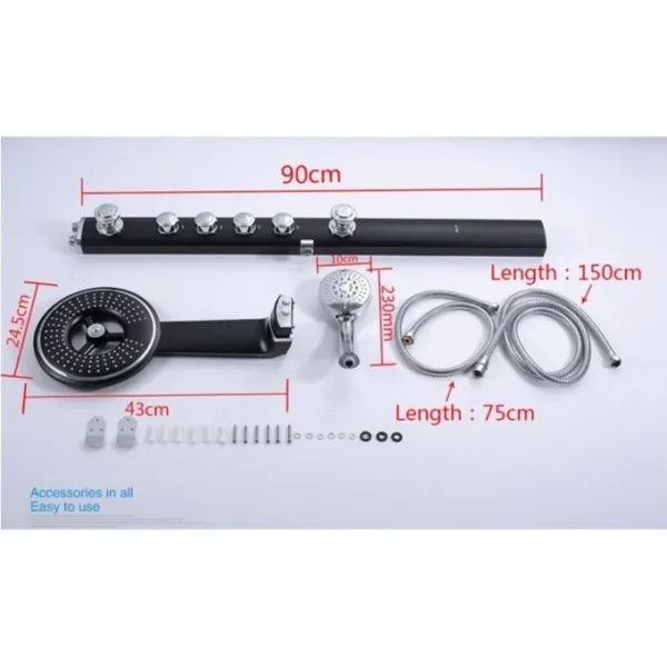 Душевая стойка Gappo G2417 чёрный/хром Душевая стойка Gappo G2417 чёрный/хром