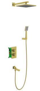 Душевой комплект Timo Petruma SX-5049/17SM с термостатом золото матовое Душевой комплект Timo Petruma SX-5049/17SM с термостатом золото матовое