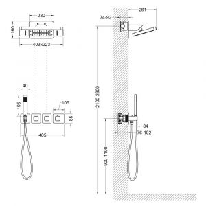 Душевой комплект Timo Petruma SX-5249/03SM с термостатом чёрный матовый
