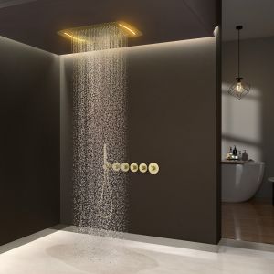 Душевой комплект Timo Saona SX-2319/17SM с термостатом золото матовое