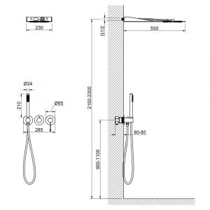 Душевой комплект Timo Saona SX-2340/17SM золото матовое