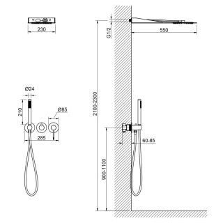 Душевой комплект Timo Saona SX-2340/17SM золото матовое Душевой комплект Timo Saona SX-2340/17SM золото матовое