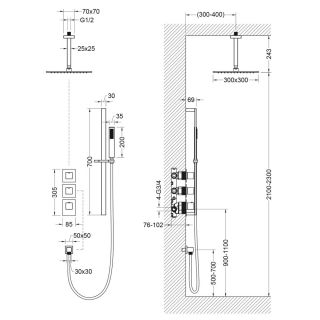 Душевой комплект Timo Selene SX-2229/03SM с термостатом чёрный Душевой комплект Timo Selene SX-2229/03SM с термостатом чёрный