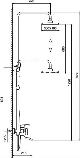 Душевая стойка Frap H69 F2469 хром