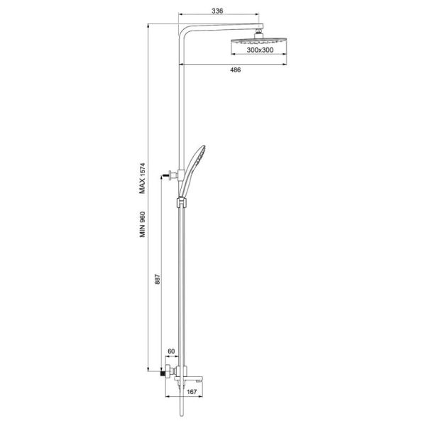Душевая стойка Gappo G2417-60 с термостатом чёрный Душевая стойка Gappo G2417-60 с термостатом чёрный