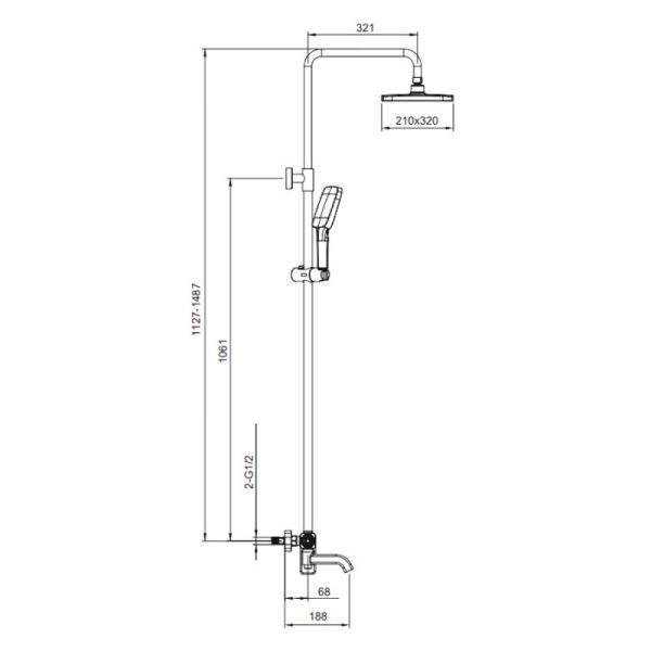 Душевая стойка Gappo G2418-26 чёрный Душевая стойка Gappo G2418-26 чёрный