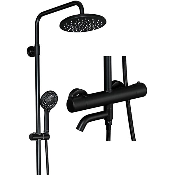Душевая стойка Gappo G2490-6 с термостатом чёрный Душевая стойка Gappo G2490-6 с термостатом чёрный